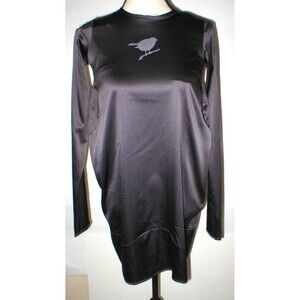 New Girls Designer Dou Dou NWT $300 Italy Black Bird Dress 12 Pockets Nice Silky
